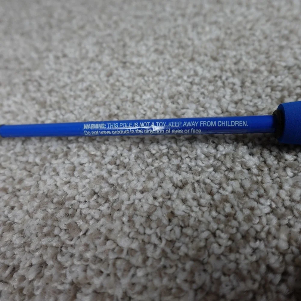 Blue Telescoping Handheld Cat Toy Wand pet play feather holder pet parent‎
